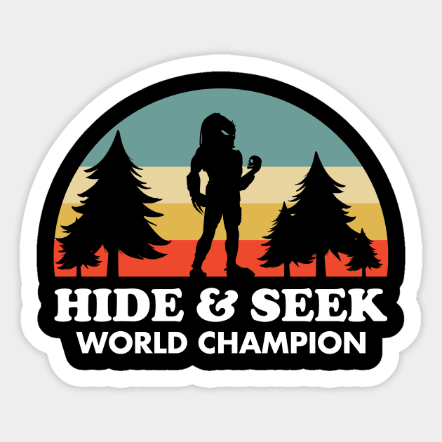 Predator Hide & Seek Champion Transparent Tee Sticker by CubeRider